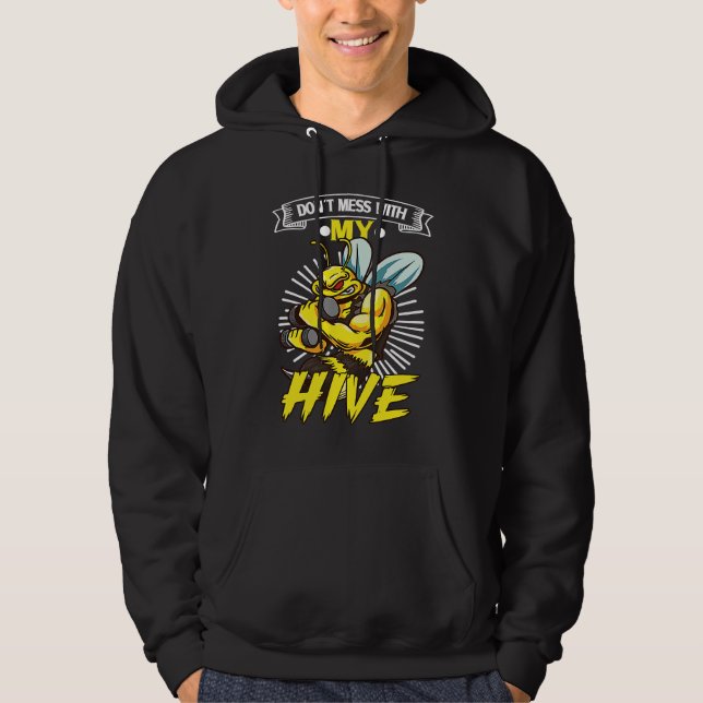 Biodling Binärä Honungsbin Honungsbi Biapiary Api Hoodie (Framsida)