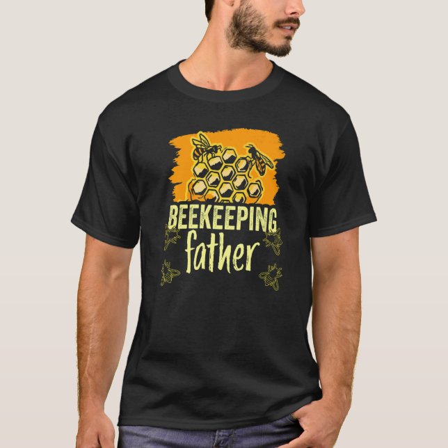 Biodling Far Hobbybiodlare Ord Bees Pappa T Shirt (Framsida)