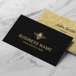 Biodling Färsk honung Apiary Black & Guld Visitkort