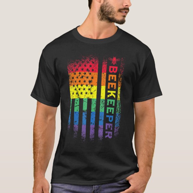 Biodling för biodling i amerikansk Flagga T Shirt (Framsida)