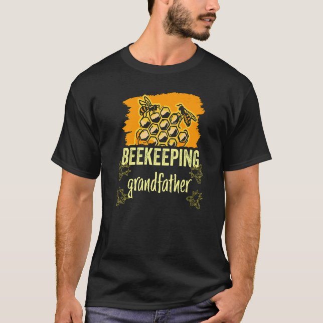 Biodling Grandfather Bees Ord Bebiekeeper Hobb T Shirt (Framsida)