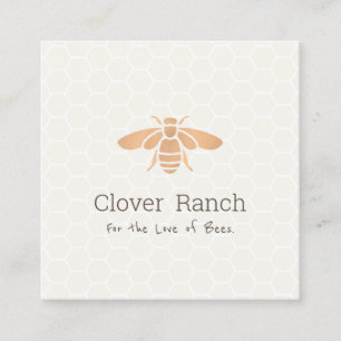 Biodling Honeybee Logotyp Honeycomb Fyrkantigt Visitkort