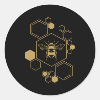 Biodling Honeycomb Honeycomb Honungsbiodlingsbin Runt Klistermärke