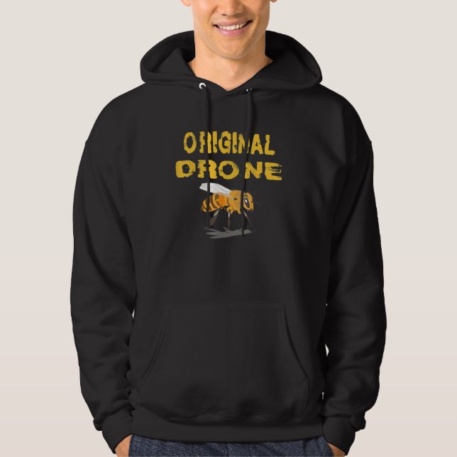 Biodling Honung Farmer Original Drone Apiarist Bee Hoodie (Framsida)