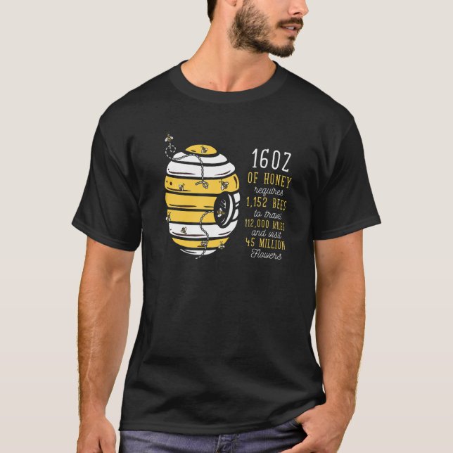 Biodling Honung Pollen Biskötsel Bina T Shirt (Framsida)