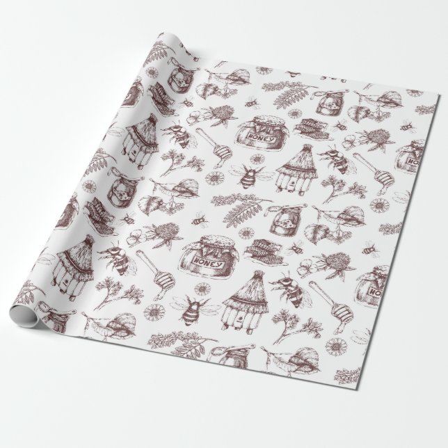 Biodling mönster presentpapper (Utrullad)