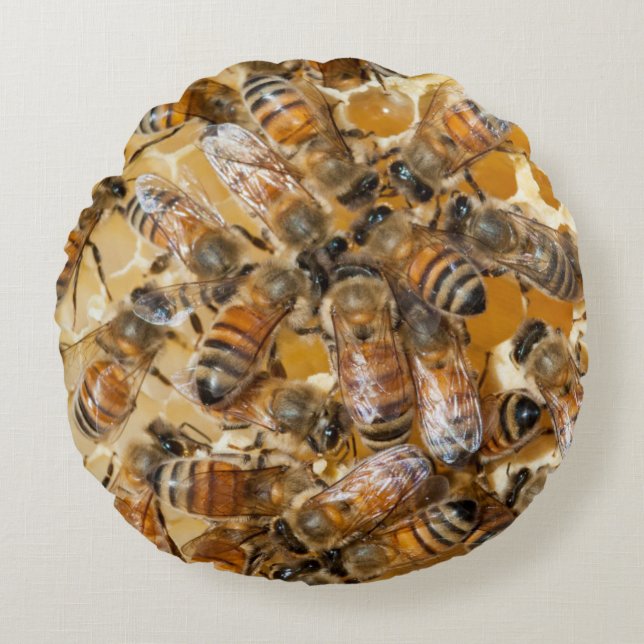 Biodling på Arlo's Honey Farm Rund Kudde (Framsidan)