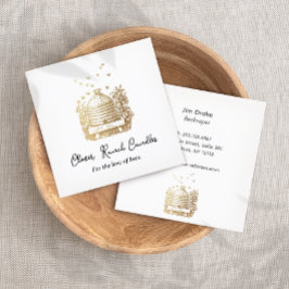 Biodlingsapairy från Guld Bee Biehive Fyrkantigt Visitkort