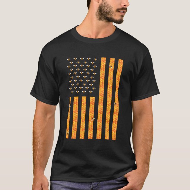 BiodlingsBeek, bijur av honungsbikaka, amerikansk  T Shirt (Framsida)