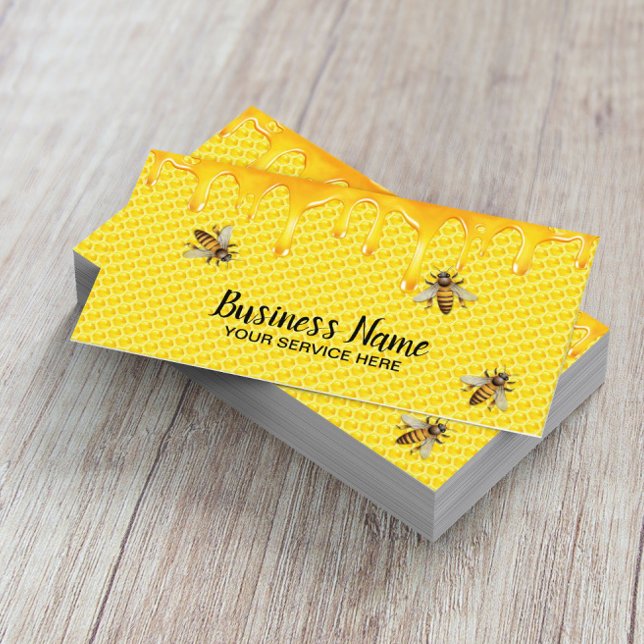 Biodlingsbin Färsk honung Apiary Visitkort (Skapare uppladdad)