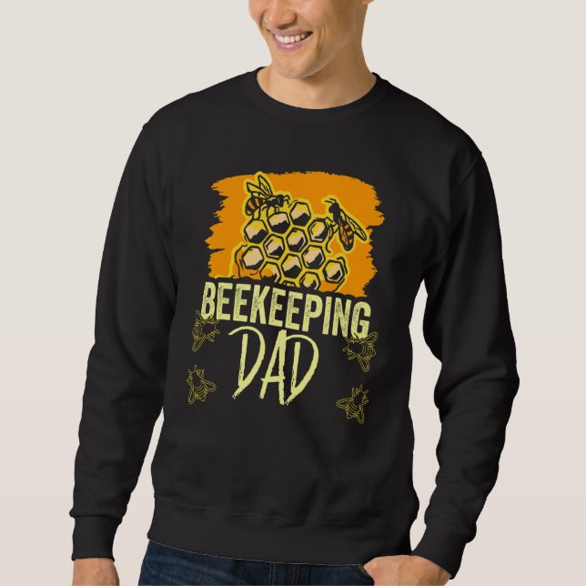 Biodlingsbin Pappa Ord Hobbybien Bees Far Lång Ärmad Tröja (Framsida)