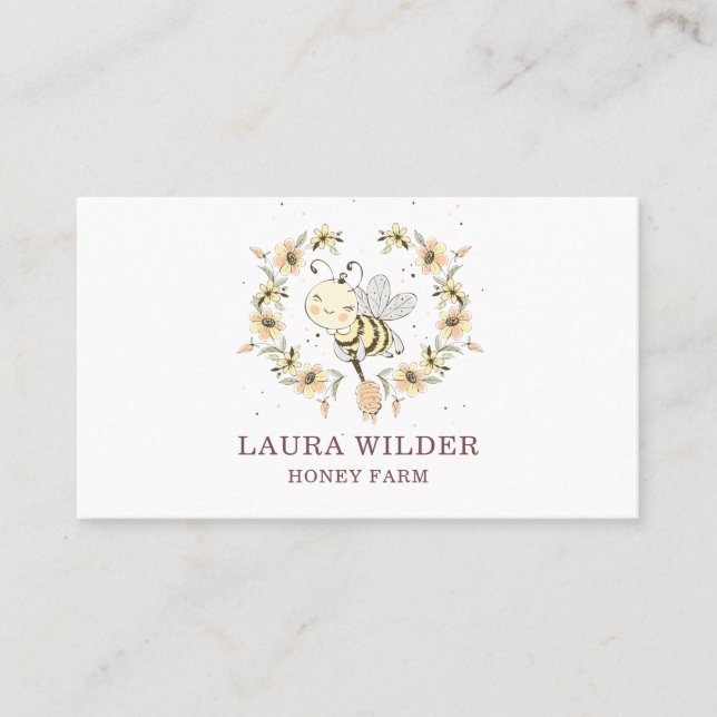 Biodlingsbiodlare Apiary Busin Blommigt för vatten Visitkort (Framsida)