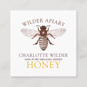 Biodlingsbiodlare Biodling Apiary Honung Square Bu Fyrkantigt Visitkort