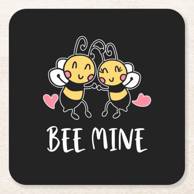 Biodlingsföretag Gift | Bee Mine Underlägg Papper Kvadrat (Framsidan)