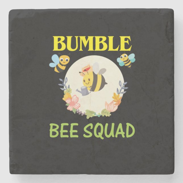 Biodlingsföretag Gift | Humla Squad Stenunderlägg (Framsidan)