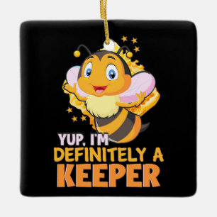 Biodlingsföretag Gift Jag är definitivt biodlare Julgransprydnad Keramik