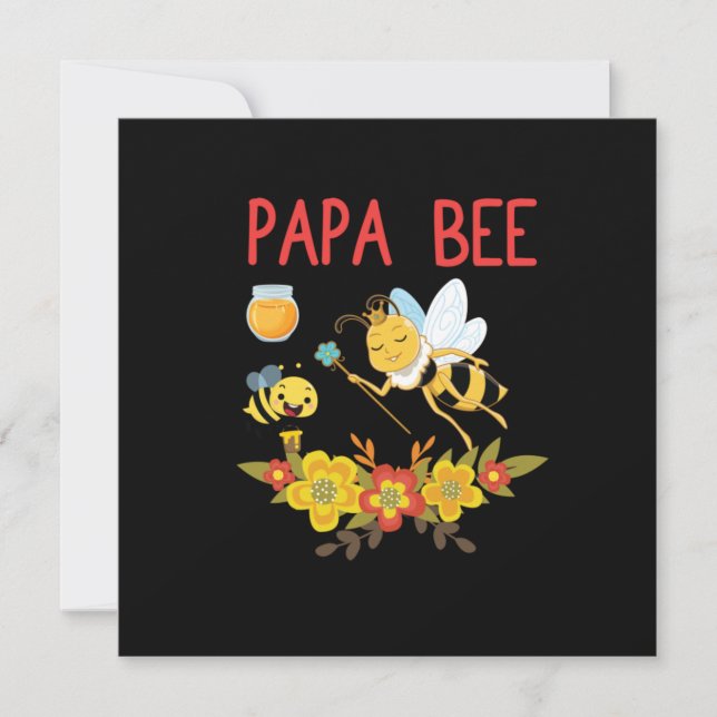 Biodlingsföretag Gift | Pappa Bee Flowers Inbjudningar (Framsida)