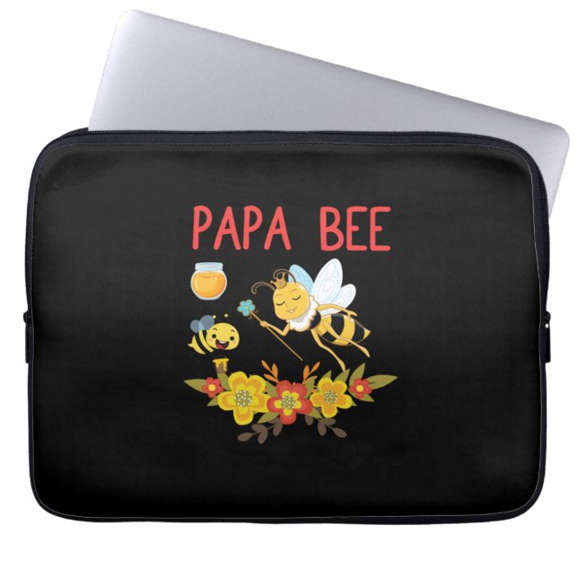 Biodlingsföretag Gift | Pappa Bee Flowers Laptop Fodral (Framsidan)