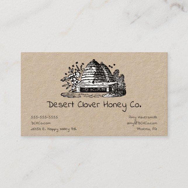 Biodlingsstöd Färsk honung Visitkort (Framsida)