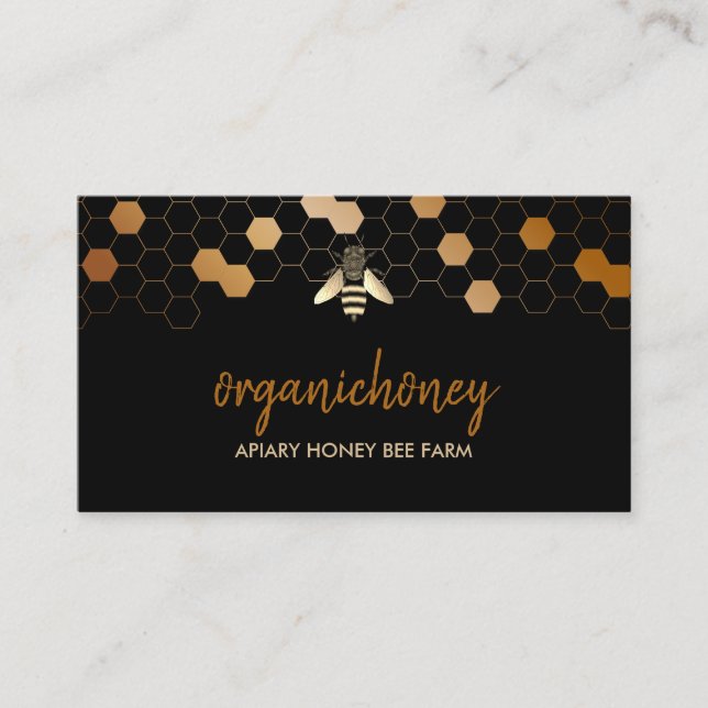 Biodödare av råhoney visitkort (Framsida)