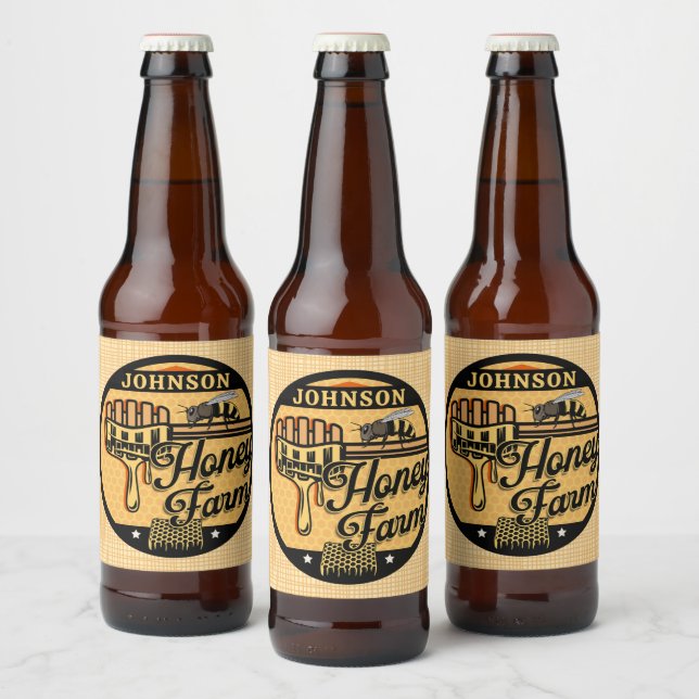 Biodynamiskt Bihushåll Personligt NAMN Söt Biskov Ölflaska Etikett (Flaskor)