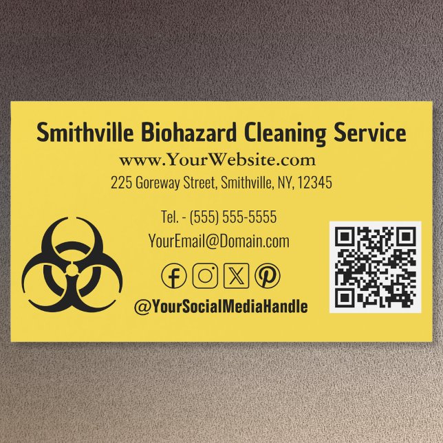 Biofara Bransch - Magnetiskt Affärskort (Biohazard Industry - Magnetic Business Card by Office Accessories Shop)