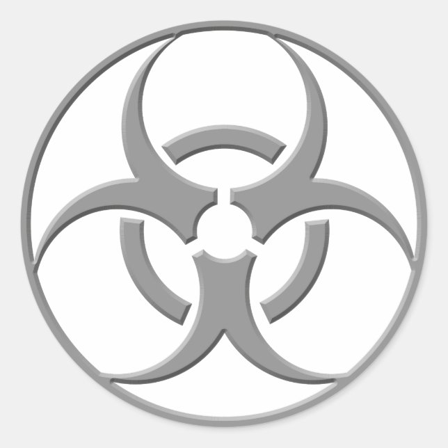 Biofara Grått Runt Klistermärke (Framsida)