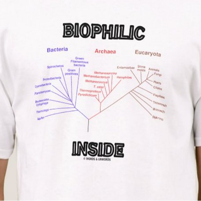 Biofili Inside Phylogene Livets träd Tee Shirt (Let your wry evolutionary biology side shine with this "Biophilic Inside" tee!)