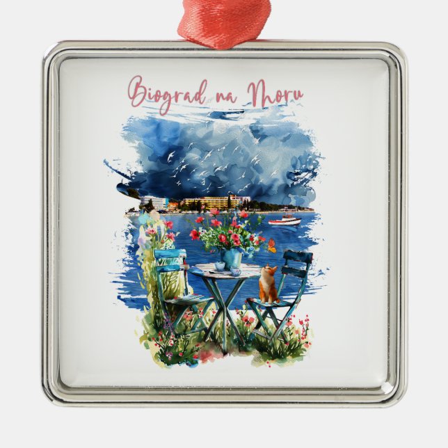 Biograd na moru 3 julgransprydnad metall (Framsidan)