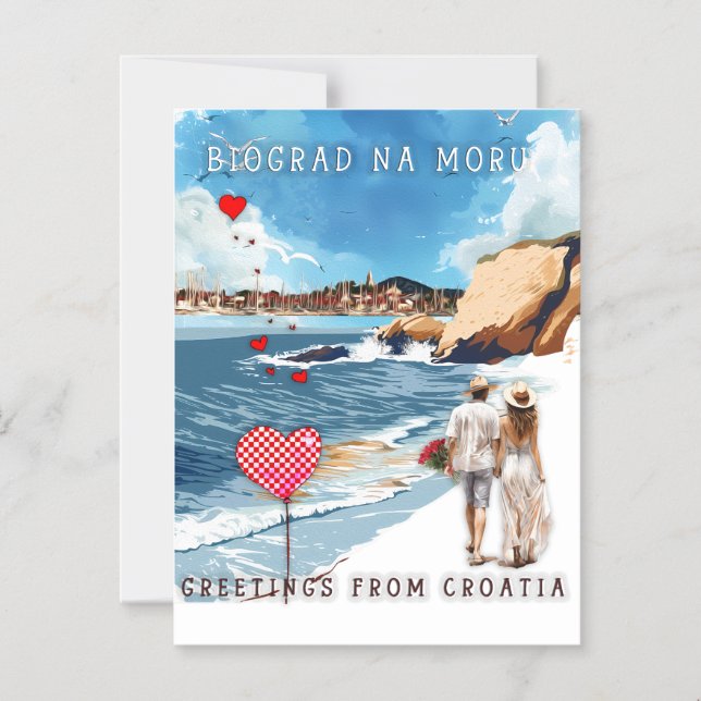 Biograd na moru 5 magnetisk inbjudningskort (Framsida)