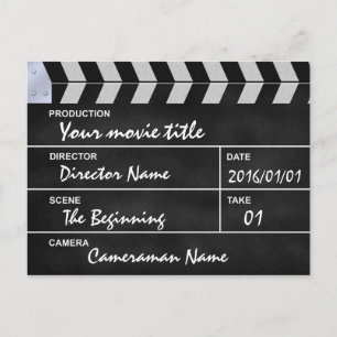 biograffilm från clapperboard vykort