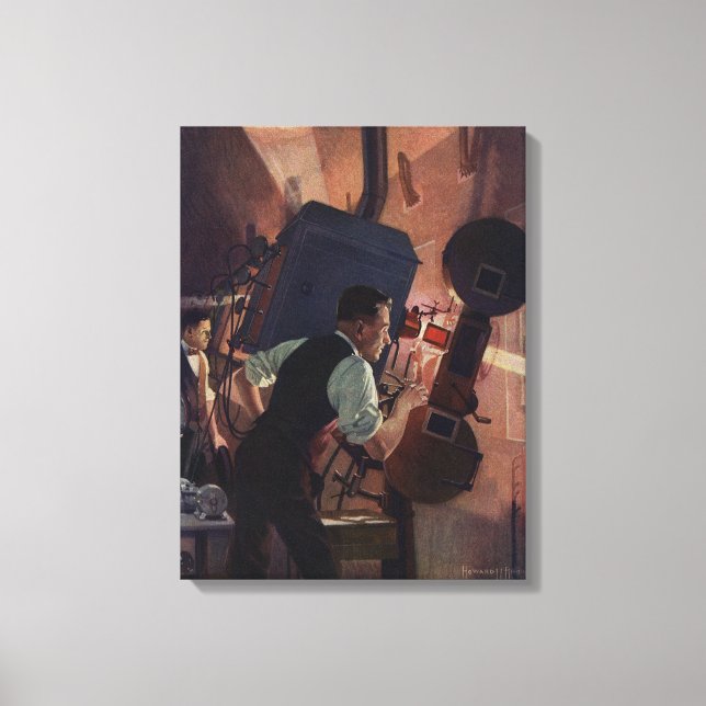 Biografmaskinist, Vintage-verksamhet Canvastryck (Framsida)