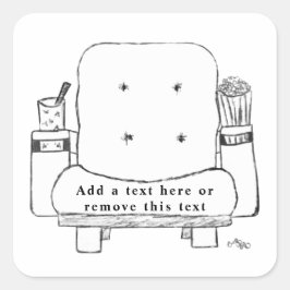 Biografsits-skiss Fyrkantigt Klistermärke