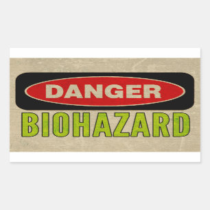 Biohazard Danger Stickers Rektangulärt Klistermärke