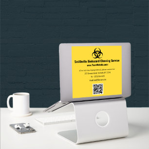 Biohazard Industry - Black on a gult bakgrund Klistermärken