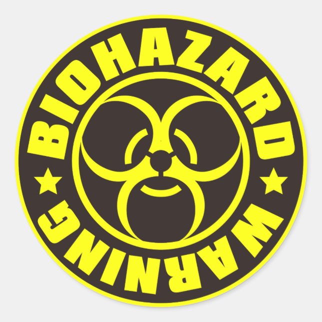 BIOHAZARD RUNT KLISTERMÄRKE (Framsida)