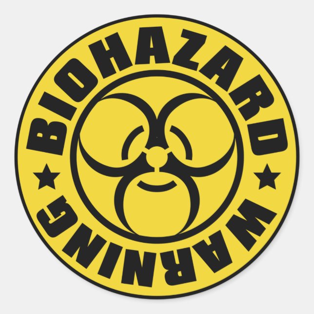 BIOHAZARD RUNT KLISTERMÄRKE (Framsida)