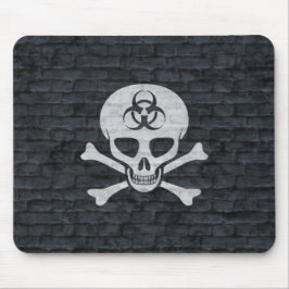 Biohazard Skull med Grått Brick Musmatta