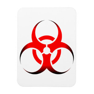 Biohazard Symbol Zombie röd och svart Magnet