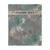 Biohazard Woodland Camo w/ Text Fleece Blanket