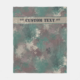 Biohazard Woodland Camo w/ Text Fleece Blanket