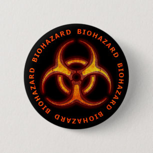 Biohazard Zombie Warning Knapp