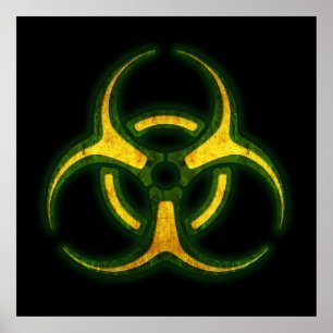 Biohazard Zombie Warning Poster