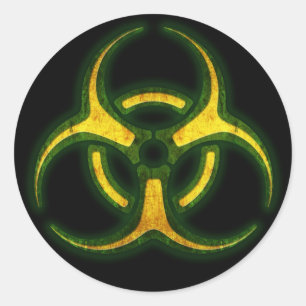 Biohazard Zombie Warning Runt Klistermärke