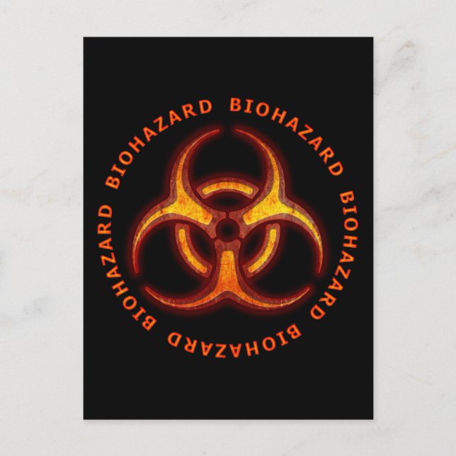 Biohazard Zombie Warning Vykort (Framsida)