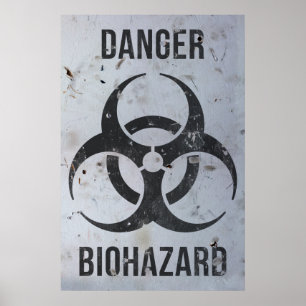 Biohazardfara undertecknar poster