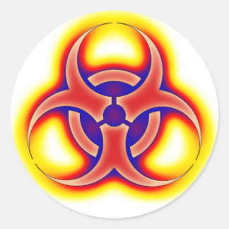 Biohazardglöd Runt Klistermärke