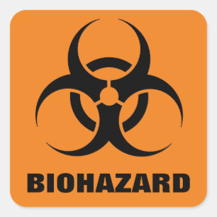 Biohazardklistermärkear Fyrkantigt Klistermärke