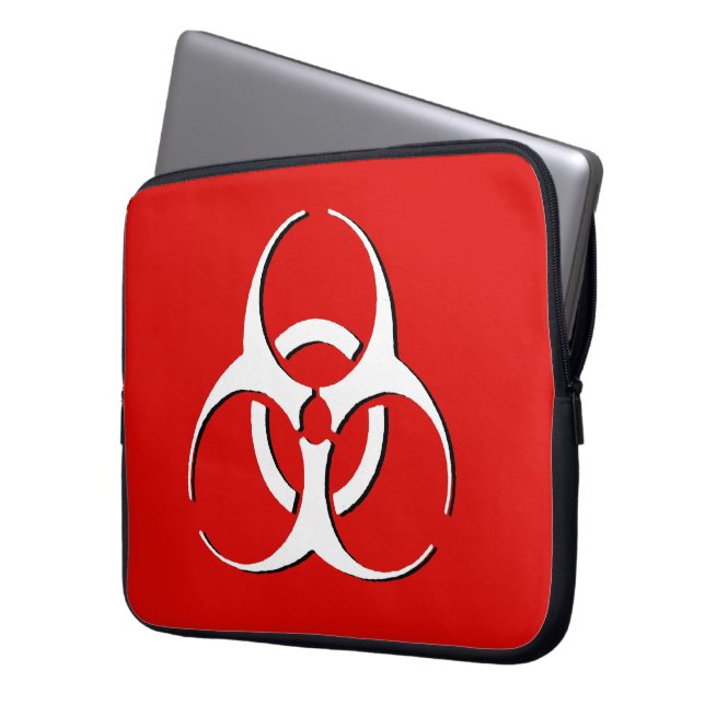Biohazardlaptop sleeve - klassikerben, aska, blod (Framsidan Vänster)