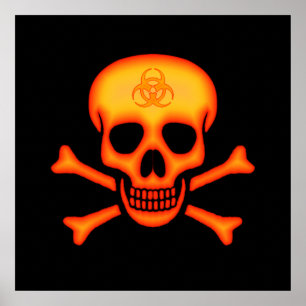 Biohazardskalle & Crossbonesaffisch Poster